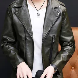 StyleCast x Revolte Men Outdoor Leather Jacket-picture-8