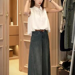 KPOP Women Shirt Collar Sleeveless Top-image-51
