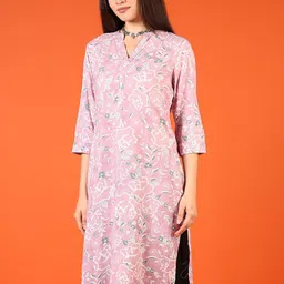 V-Mart Floral Printed Mandarin Collar Straight Kurta-image-12