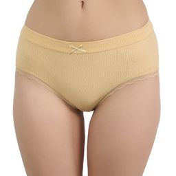 Moda Rapido Seamless Mid-Rise Basic Briefs FRILL_MUSTARD_XS-24