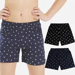 Bodycare Boys Pack of 2 Premium Cotton Black & Navy Ultrasoft Breathable Fabric Shorts-image-4