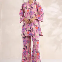 CRAFIQA Printed Pure Cotton Tunic With Palazzos Co-Ords-image-22