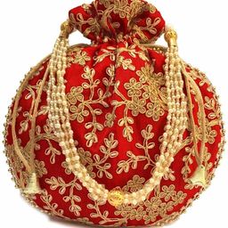 houseofcommon Women Red Potli-picture-19