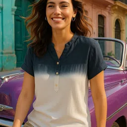Maaesa Regular Fit Tie And Dye Casual Top-image-94
