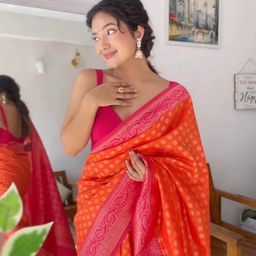 KALINI Ethnic Motifs Zari Pure Silk Banarasi Saree-image-6