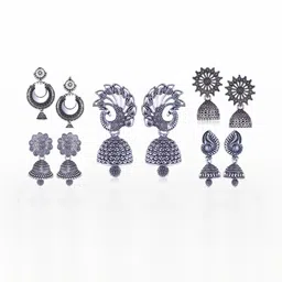 Sangria Silver-Plated Alloy Earrings-86