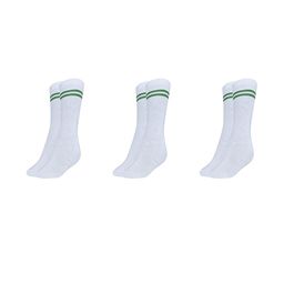 MUKHAKSH Boys Kids White Green Stripes Socks - Pack Of 3-image-97
