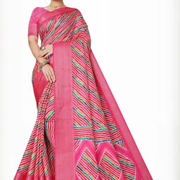 J 6 DESIGNER Leheriya Printed Saree With Blouse Piece-picture-2