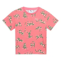 Puma Cats Club Kids Printed Pure Cotton Relaxed Fit Short Sleeve T-Shirt-image-46