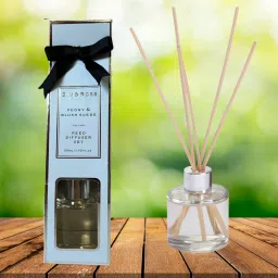 Sim & Ross Peony & Blush Suede Reed Diffuser Set | Includes 5 Wooden Reed Sticks | 50Ml Toxin Free & Calming Effect, Room Freshener for Home, Bedroom, Bathroom Diffuser-29