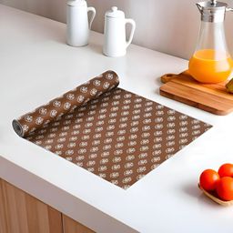 Aura Brown Set of 1 Regular Shelf Liner Organisers-38