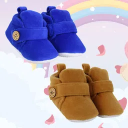 NESKA MODA Kids Pack Of 2 Velvet Booties-image-77