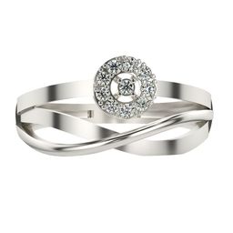 VALANOVA 18K White Gold Plated Sterling Silver 0.13 Ct Certified Lab Grown Diamond Ring-image-94