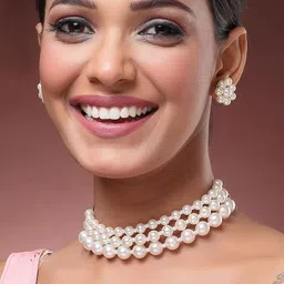 KARATCART Gold Plated Pearl Beaded Jewellery Set-43