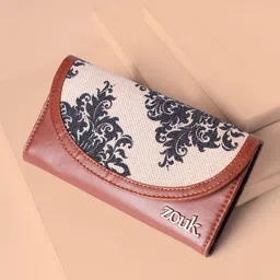 ZOUK Women Mughal Motif Kyra Flap Wallet-50