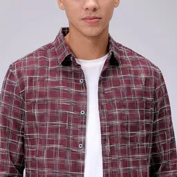 The Indian Garage Co Men Slim Fit Opaque Checked Casual Shirt-image-52