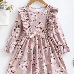 BAESD Floral Print Puff Sleeve A-Line Dress-18