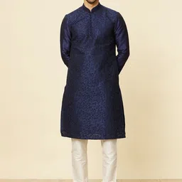Manyavar Men Embroidered Regular Sequinned Kurta with Pyjamas-picture-15