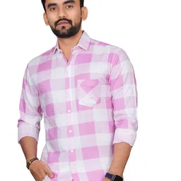 Metronaut Men Spread Collar Buffalo Checked Casual Shirt-image-75