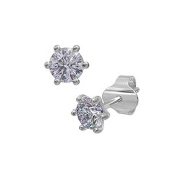 ANAYRA 925 Sterling Silver-Plated Artificial Stone Studded Circular Shaped Studs image 2