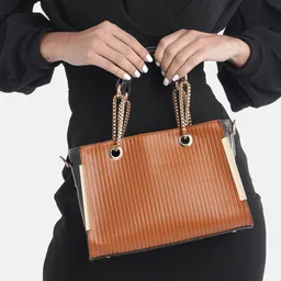 Mast & Harbour Colourblocked Striped Structured Shoulder Bag image 2