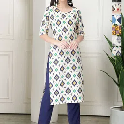 7Threads Women Pack Of 6 Abstract Printed Straight Kurta-image-34
