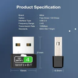Bkc Bluetooth Dongle for PC Wifi Dongle for PC USB Adapter image 2