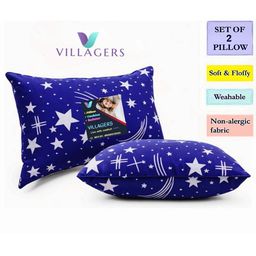 VILLAGERS Set of 2 Blue Polyester Pillows-image-42