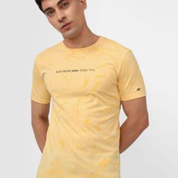 Peter England Casuals Men Graphic Printed Round Neck Cotton Slim Fit T-shirt-picture-39