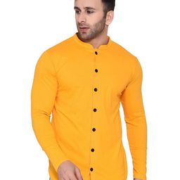 Blisstone Mandarin Collar Long Sleeves Cotton Shirt-image-11