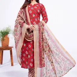 APNISHA Women Floral Printed Regular Kurta with Trousers & With Dupatta-picture-54