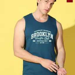 WOOSTRO Pack Of 2 Printed Combed Cotton Gym Vests VWS26(BKLN PEACOCK)(ALONE MAROON)-image-78