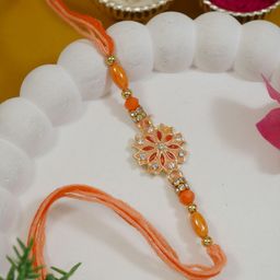 I Jewels Floral Design Thread Rakhi-image-15