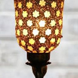 Somil Premium Designer Glass Wall / Night Lamp Elegant & Stylish Dcor Accent for Modern Interiors, Color- Golden, White, Size:- 26 X 31 X 37 CM-image-4