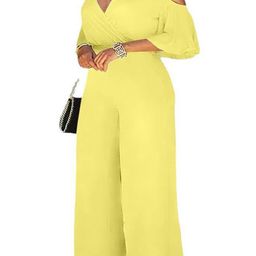 Outzidr Women Cold Shoulder Plunge Neck Basic Jumpsuit-image-45