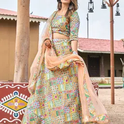 PAYAL CREATION Embroidered Unstitched Lehenga & Semi-Stitched Blouse With Dupatta image 4