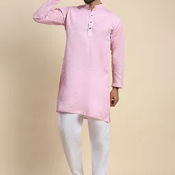 Pro-Ethic STYLE DEVELOPER Men Colourblocked Regular Sequinned Pure Cotton Kurta with Pyjamas-picture-13