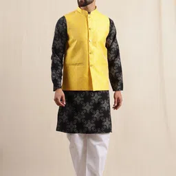 Anouk Men Ethnic Motifs Printed Regular Kurta with Pyjamas with Nehru Jacket-picture-37