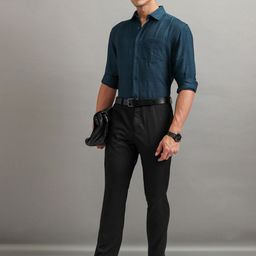 HIGHLANDER Men Cutaway Collar Vertical Striped Relaxed Fit Casual Shirt-picture-46