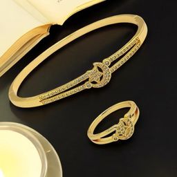 FEMMIBELLA Women 2 Cubic Zirconia Handcrafted Gold-Plated Kada Bracelet-image-16