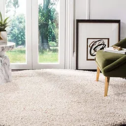 CARPETIFY Beige Solid Anti-Skid Polyester Carpet-image-24