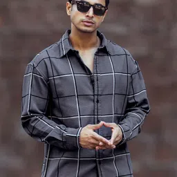 Maniac Men Comfort Windowpane Checks Checked Cotton Shirt-picture-49