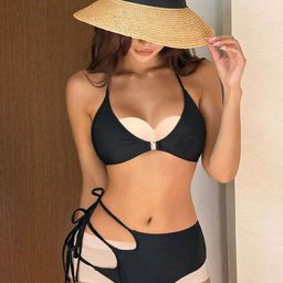 FIMBUL Halter Neck Swim Bikini Set-picture-53