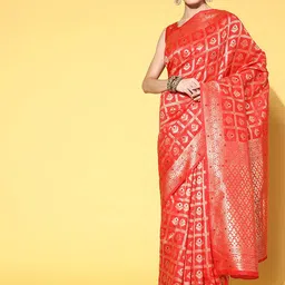Anouk Rustic Woven Design Zari Silk Blend Dharmavaram Saree-0