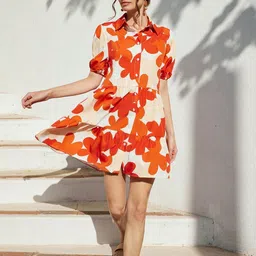 Sugathari Floral Printed A-Line Mini Dress-image-39