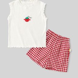 LULU & SKY Girls Printed Pure Cotton Top With Shorts-image-82