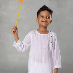 Tura Turi Boys White Kurta Sets-13