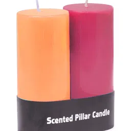 PEEPALCOMM Red & Orange 2 Pieces Pillar Candle-picture-7