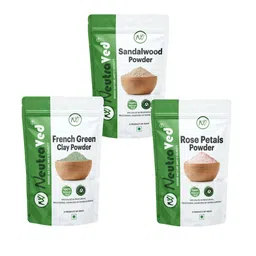 NeutraVed Set Of 3 100% Natural Sandalwood & French Green Clay Powder - 100-39