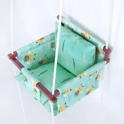 NEW COMERS Kids Green & Yellow Printed  Pure Cotton Swings-25